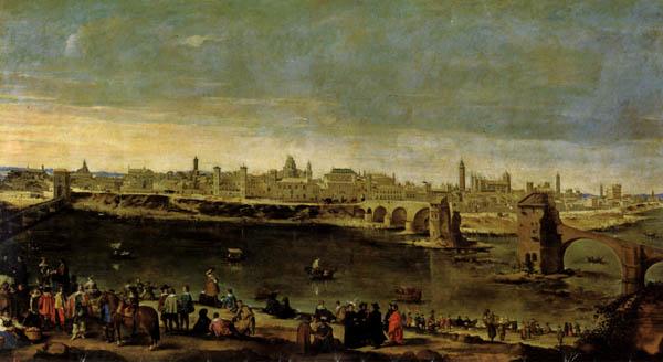 Maino, Juan Bautista del View of the City of Zaragoza oil painting picture